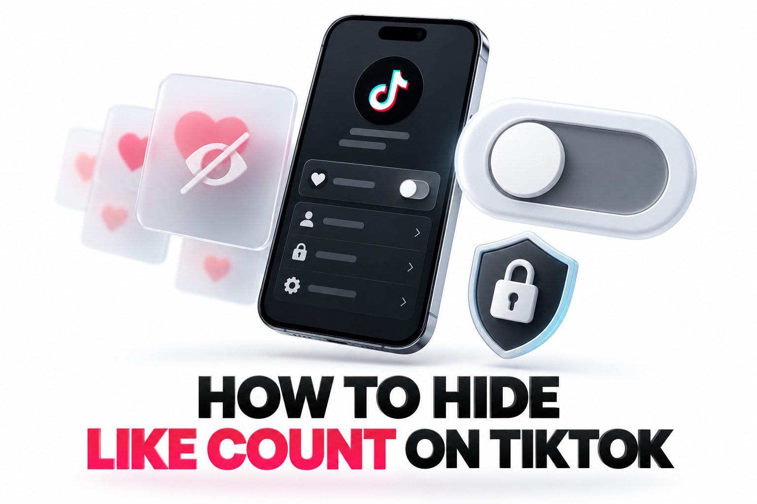 TikTok app screen showing privacy settings for hiding like counts